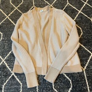 89th & Madison Beige Striped Cardigan